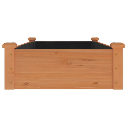 Fioriera Giardino con Fodera Marrone 120x60x25cm Massello Abete - homemem39