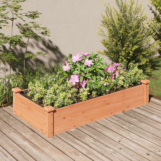 Fioriera Giardino con Fodera Marrone 120x60x25cm Massello Abete - homemem39