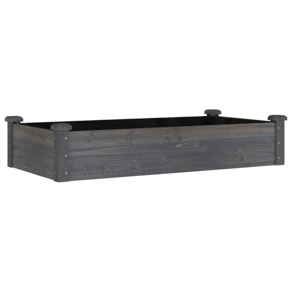Fioriera Giardino con Fodera Grigia 120x60x25cm Massello Abete | homemem39