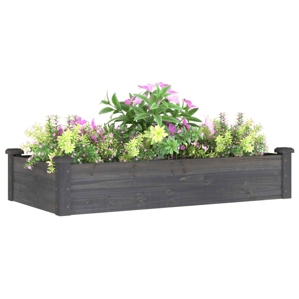 Fioriera Giardino con Fodera Grigia 120x60x25cm Massello Abete - homemem39