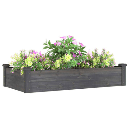 Fioriera Giardino con Fodera Grigia 120x60x25cm Massello Abete - homemem39
