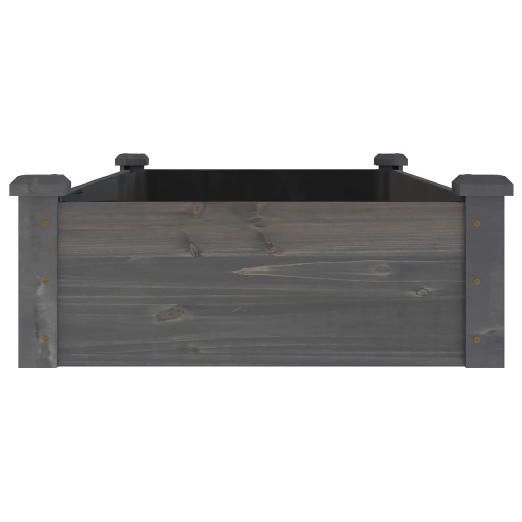 Fioriera Giardino con Fodera Grigia 120x60x25cm Massello Abete - homemem39