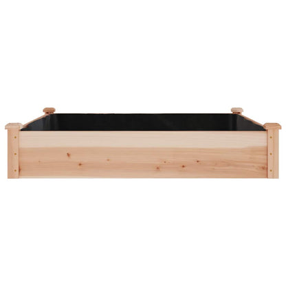 Fioriera Rialzata Giardino Fodera 120x120x25cm Massello Abete | homemem39