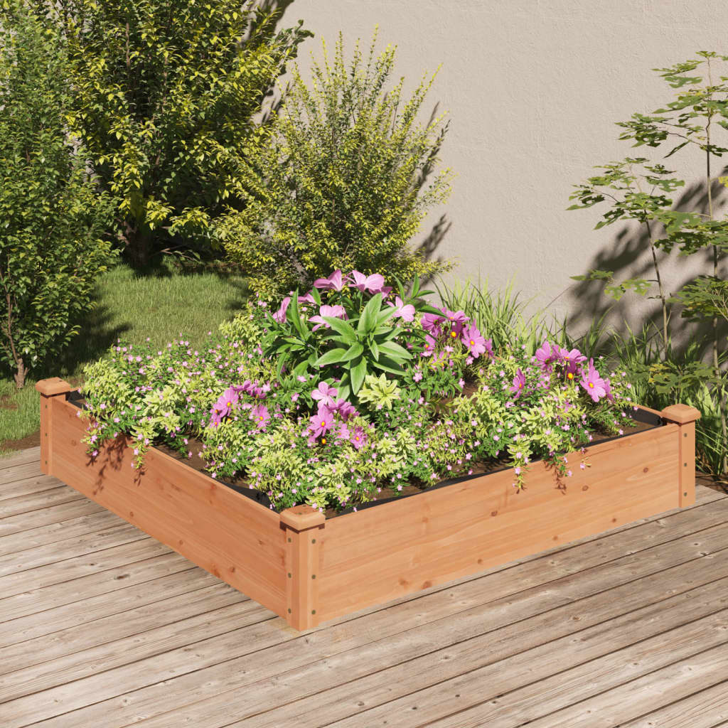 Fioriera Giardino con Fodera Marrone Massello Abete