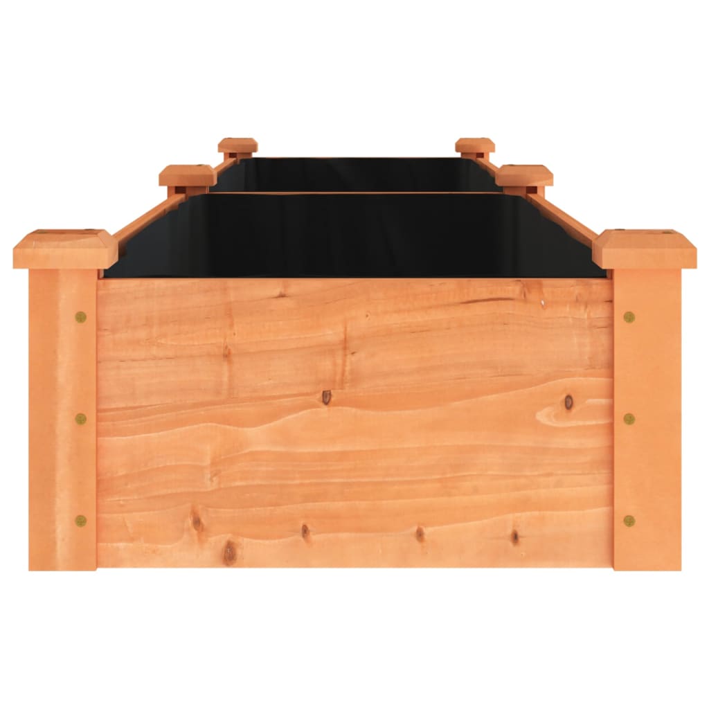 Fioriera Giardino Fodera Marrone 240x45x25 cm Massello Abete - homemem39