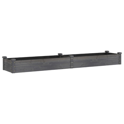 Fioriera Giardino con Fodera Grigia 240x45x25 cm Massello Abete