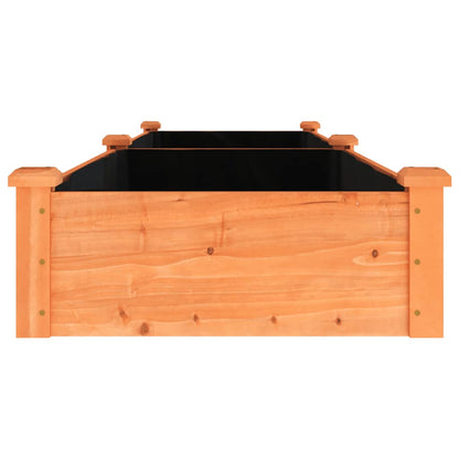 Fioriera Giardino con Fodera Marrone 240x60x25cm Massello Abete - homemem39