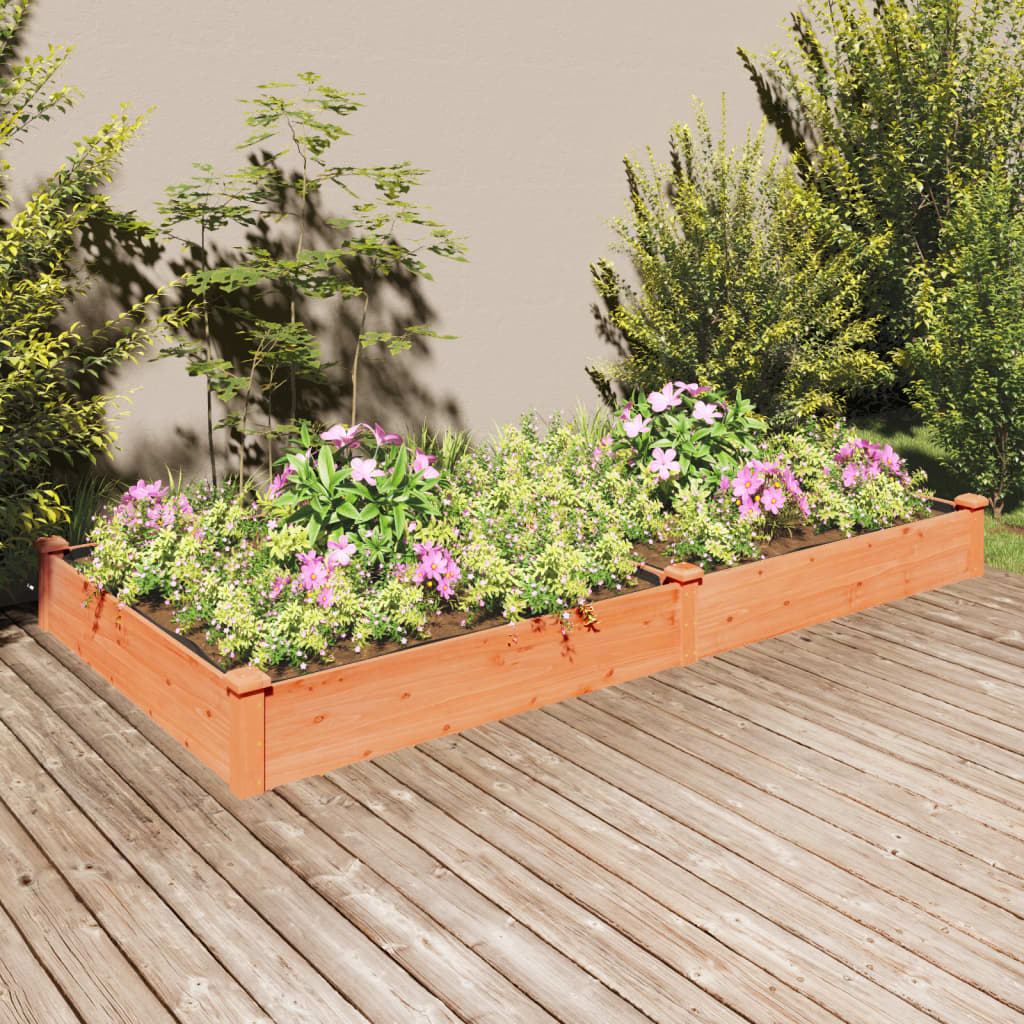 Fioriera Giardino con Fodera Marrone Massello Abete