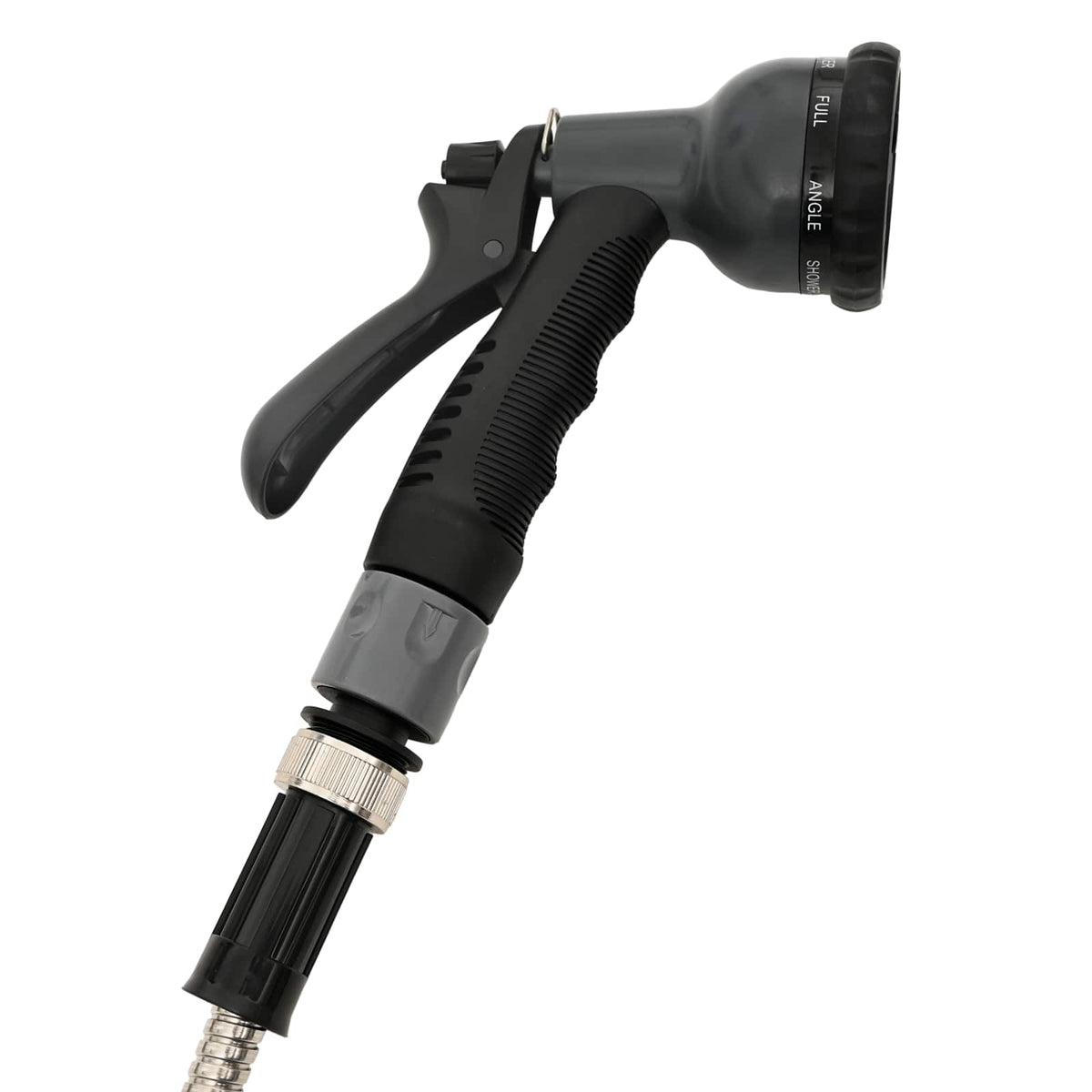 Tubo da Giardino con Ugello Spray Argento 0,6" 7,5 m in Acciaio
