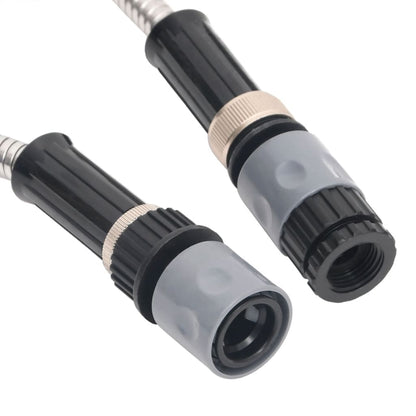 Tubo da Giardino con Ugello Spray Argento 0,6" 15 m in Acciaio