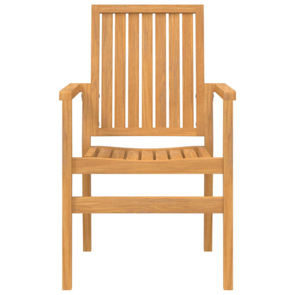 Sedie da Giardino Impilabili 2 pz 56,5x57,5x91 cm Massello Teak