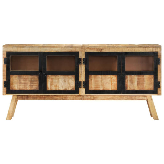Credenza Marrone e Nera 160x30x76 cm in Legno Massello di Mango - homemem39