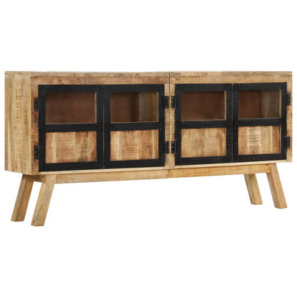 Credenza Marrone e Nera 160x30x76 cm in Legno Massello di Mango - homemem39