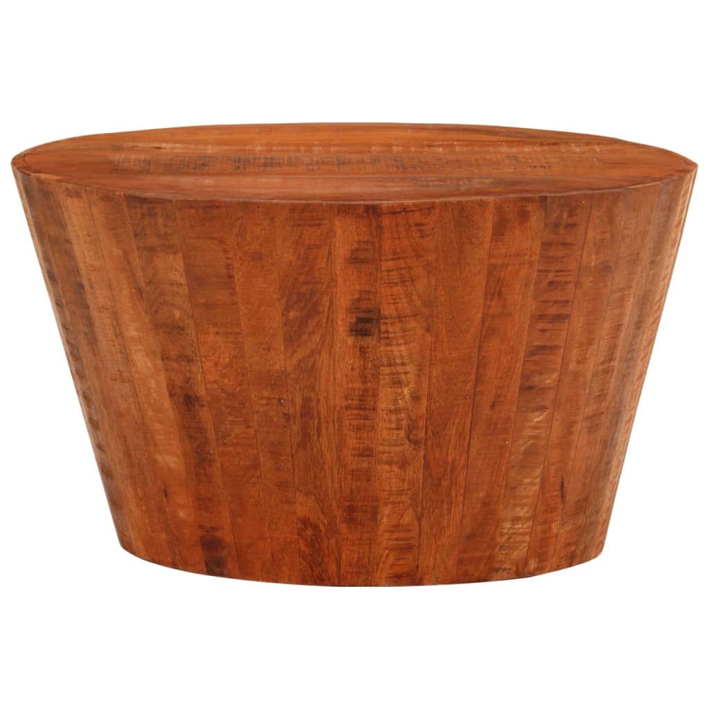 Tavolino da Salotto Ø52x30 cm Legno Grezzo Massello di Mango | homemem39