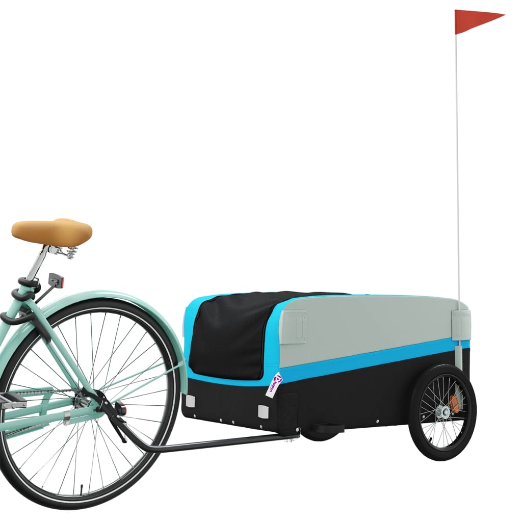 Rimorchio da Bici Nero e Blu 45 kg in Ferro - homemem39