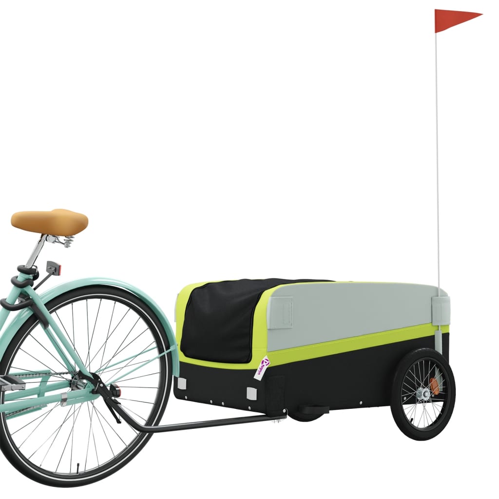 Rimorchio da Bici Nero e Verde 45 kg in Ferro - homemem39