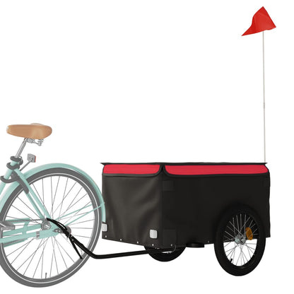 Rimorchio da Bici Nero e Rosso 45 kg in Ferro - homemem39