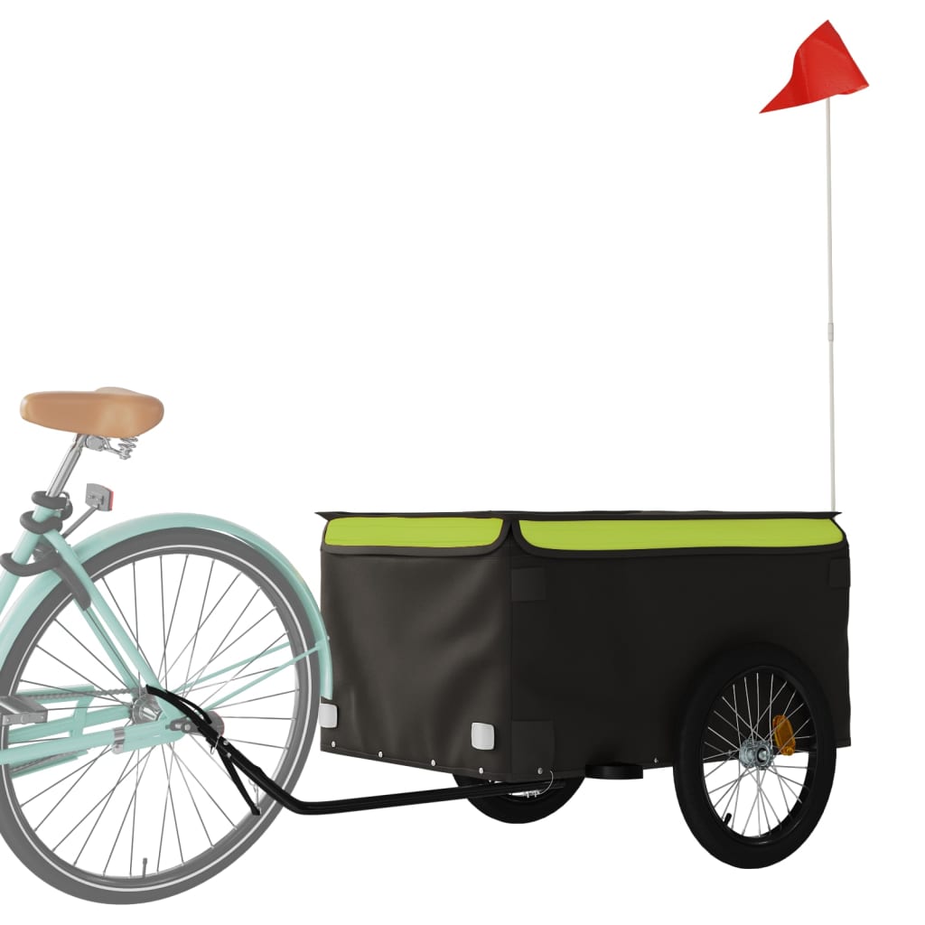 Rimorchio da Bici Nero e Verde 45 kg in Ferro - homemem39