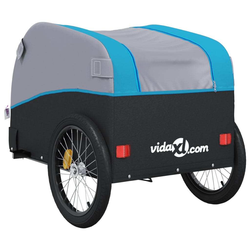 Rimorchio da Bici Nero e Blu 30 kg in Ferro | homemem39