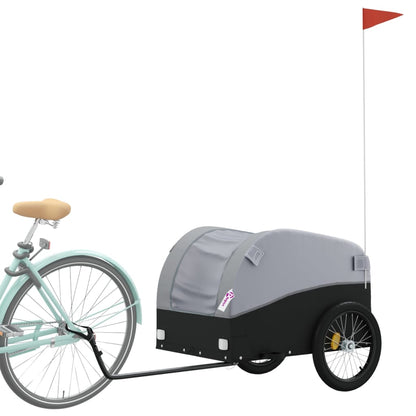 Rimorchio da Bici Nero e Grigio 45 kg in Ferro - homemem39