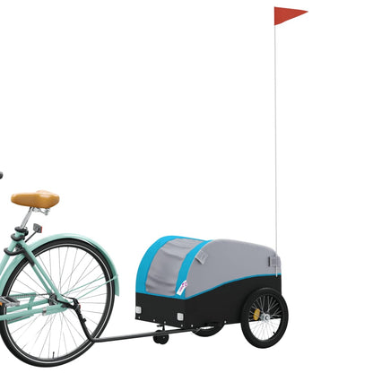 Rimorchio da Bici Nero e Blu 30 kg in Ferro | homemem39