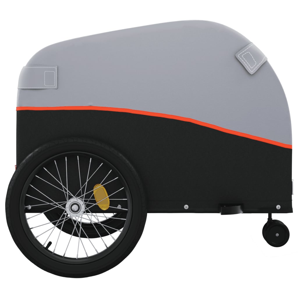 Rimorchio da Bici Nero e Arancione 45 kg in Ferro | homemem39