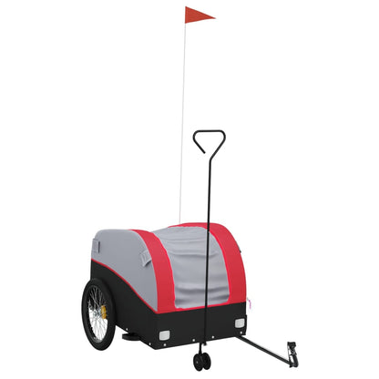 Rimorchio da Bici Nero e Rosso 45 kg in Ferro | homemem39