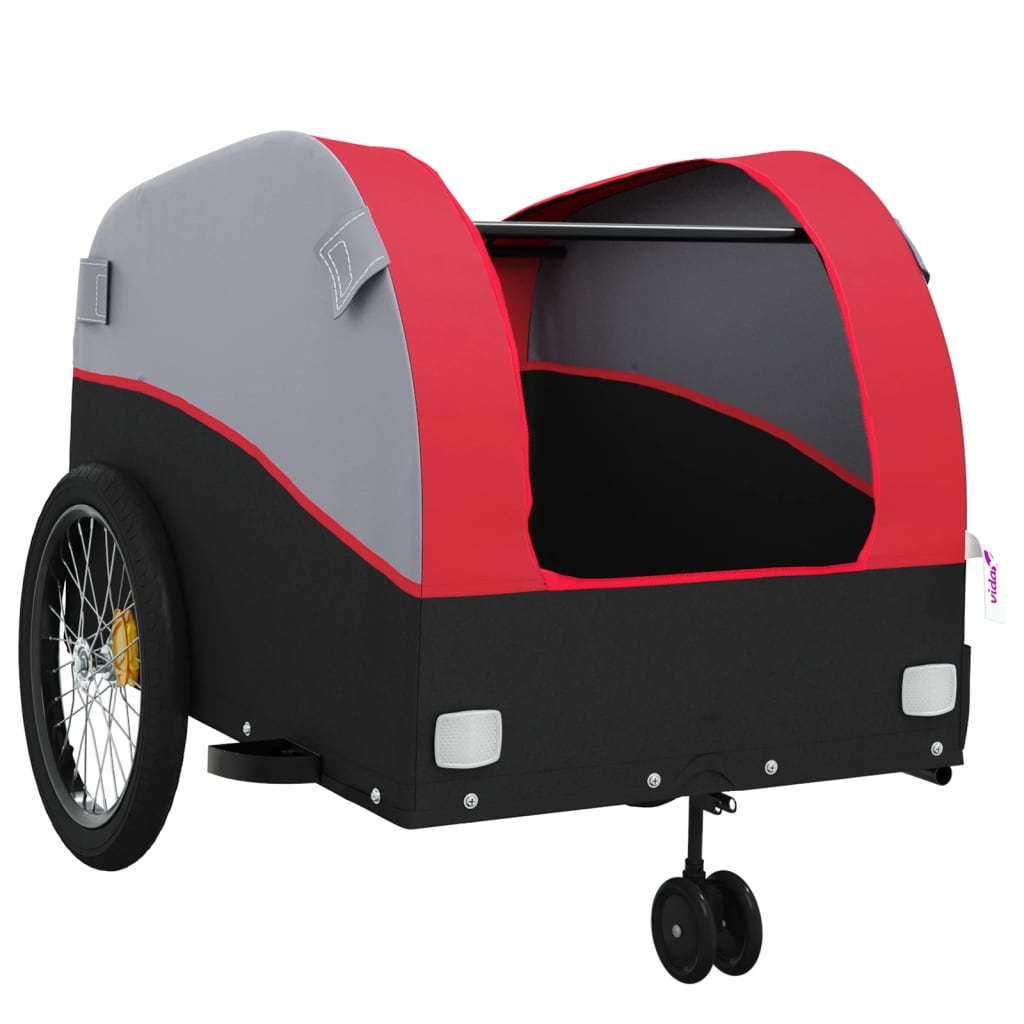 Rimorchio da Bici Nero e Rosso 45 kg in Ferro | homemem39