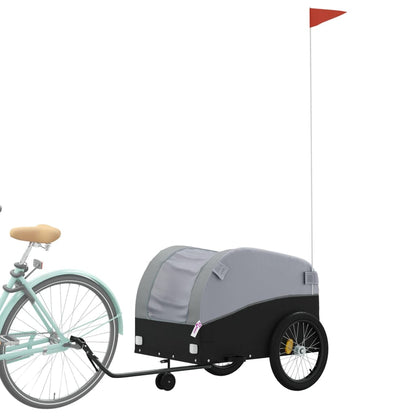 Rimorchio da Bici Nero e Grigio 45 kg in Ferro | homemem39