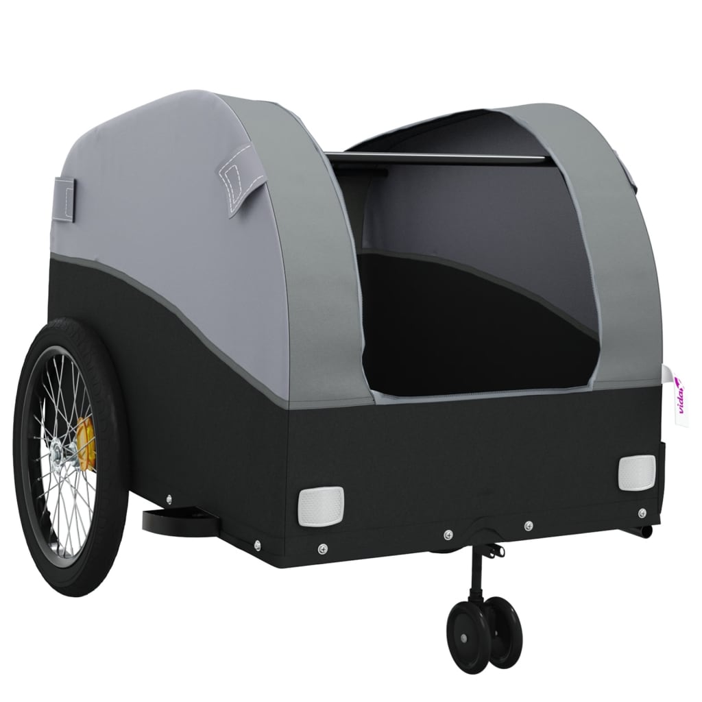 Rimorchio da Bici Nero e Grigio 45 kg in Ferro | homemem39