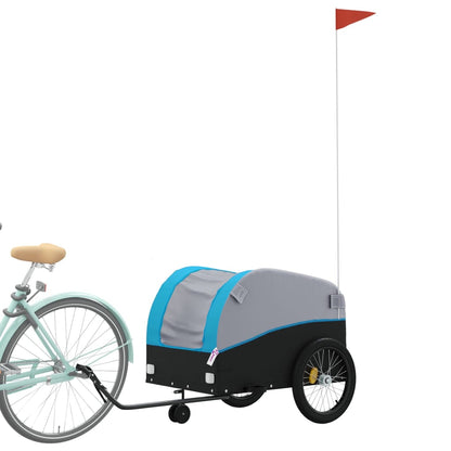 Rimorchio da Bici Nero e Blu 45 kg in Ferro | homemem39