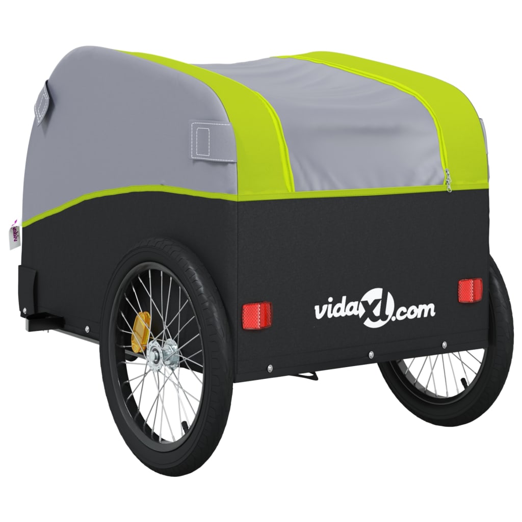 Rimorchio da Bici Nero e Verde 45 kg in Ferro | homemem39