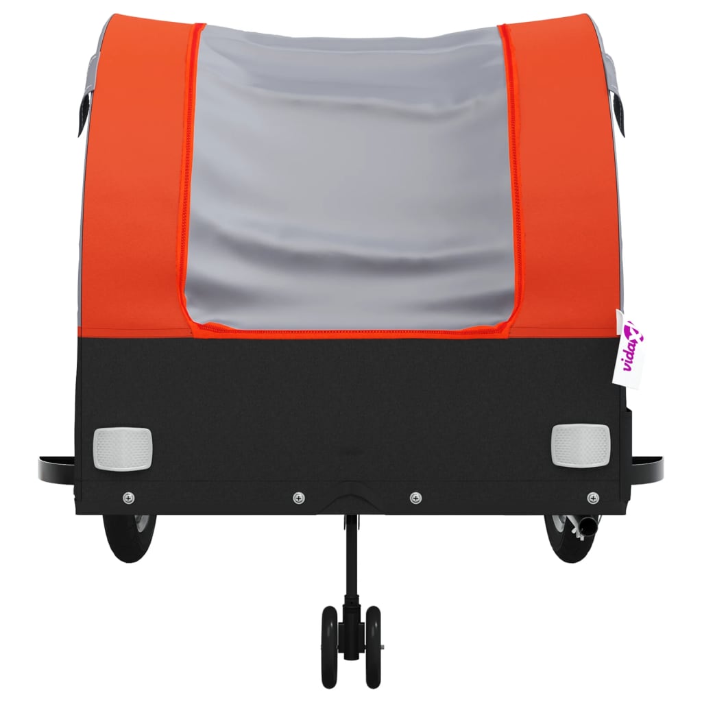 Rimorchio da Bici Nero e Arancione 45 kg in Ferro | homemem39