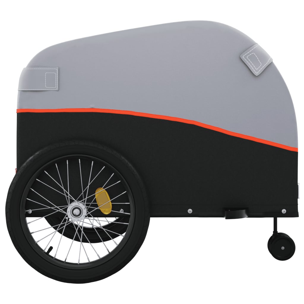 Rimorchio da Bici Nero e Arancione 45 kg in Ferro | homemem39