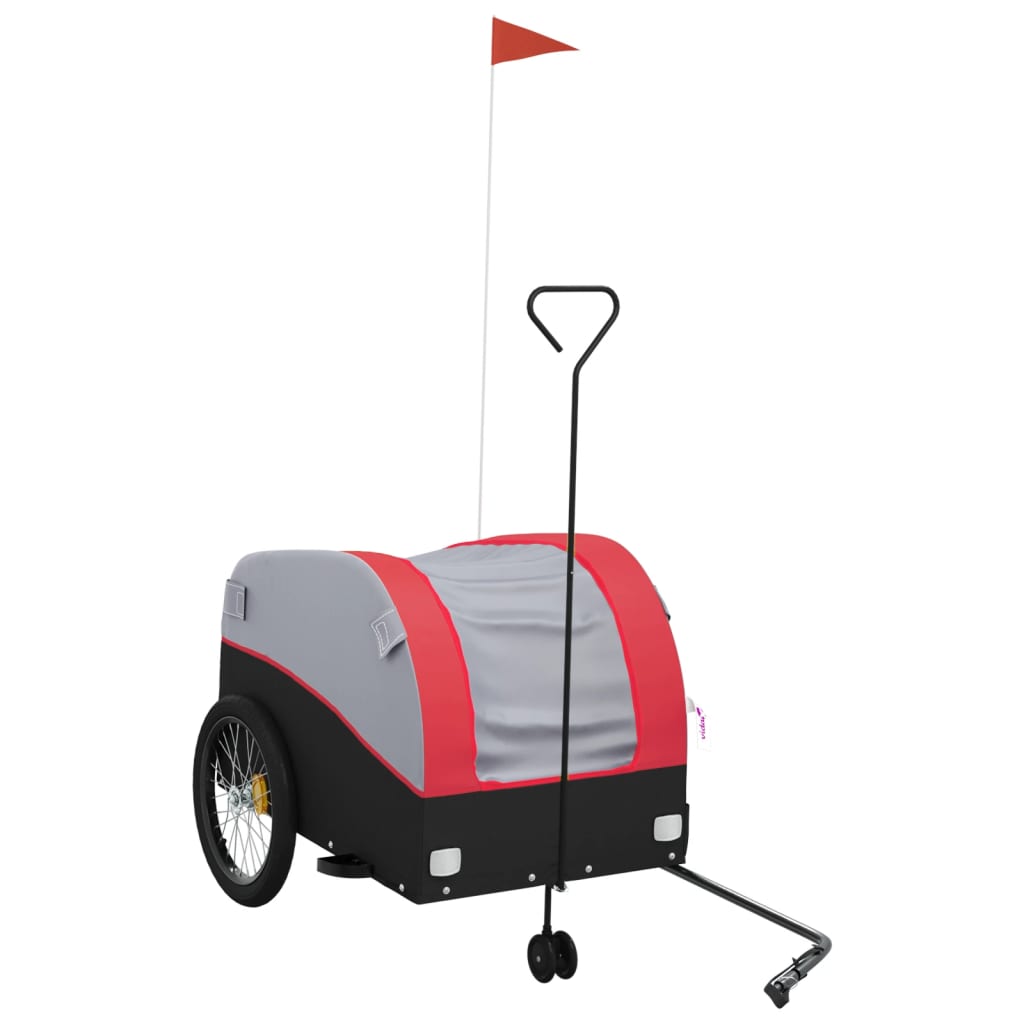 Rimorchio da Bici Nero e Rosso 45 kg in Ferro | homemem39
