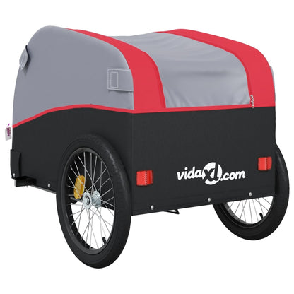 Rimorchio da Bici Nero e Rosso 45 kg in Ferro | homemem39