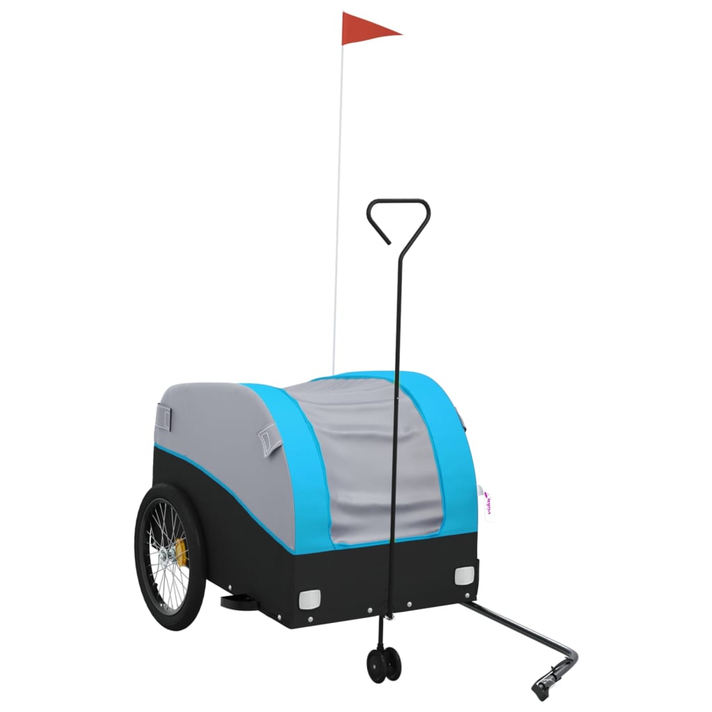 Rimorchio da Bici Nero e Blu 45 kg in Ferro | homemem39