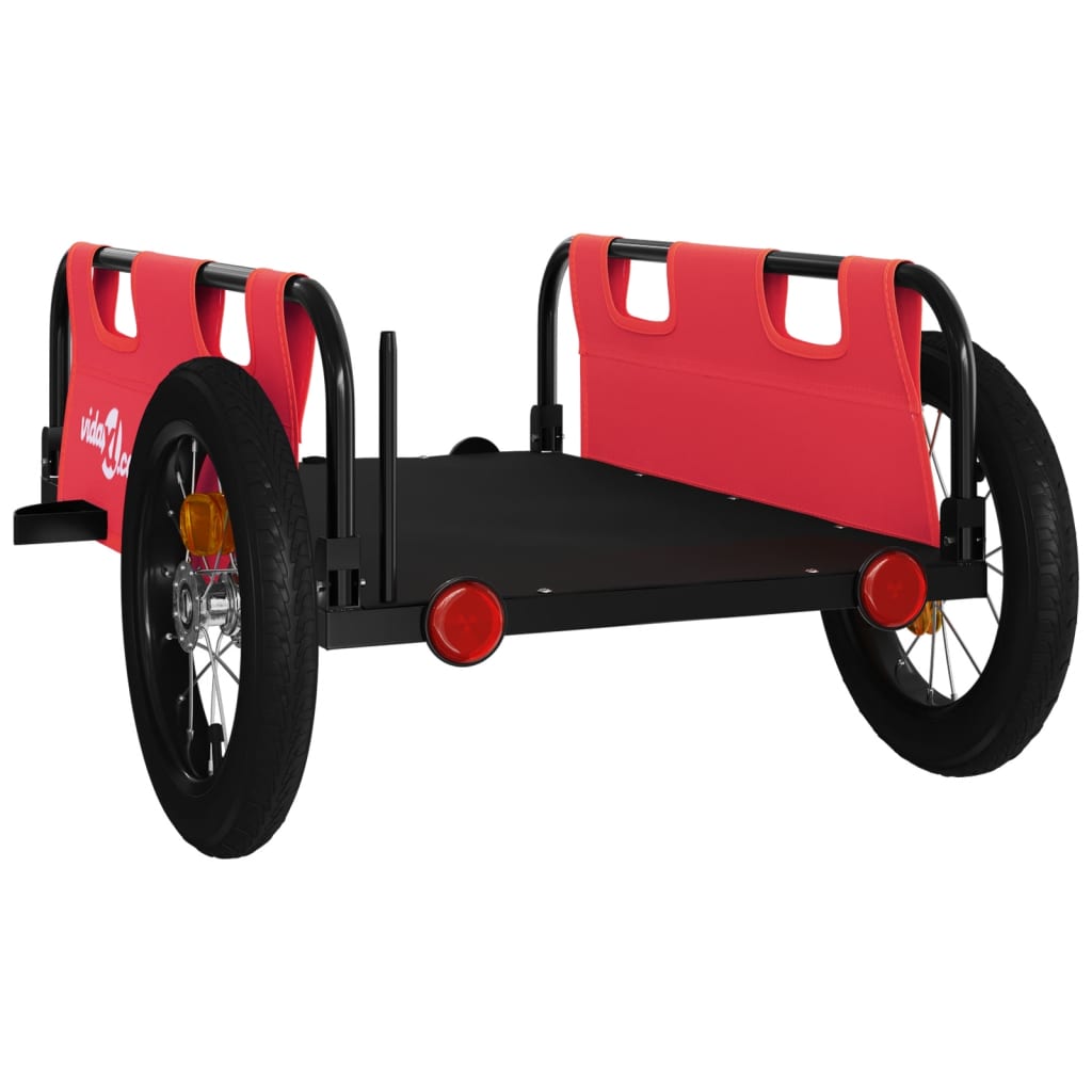 Rimorchio da Bici Rosso Oxford e Ferro | homemem39