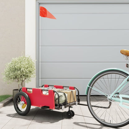 Rimorchio da Bici Rosso Oxford e Ferro | homemem39