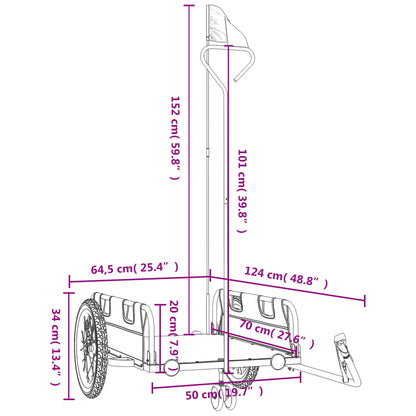 Rimorchio da Bici Arancione e Grigio Oxford e Ferro | homemem39