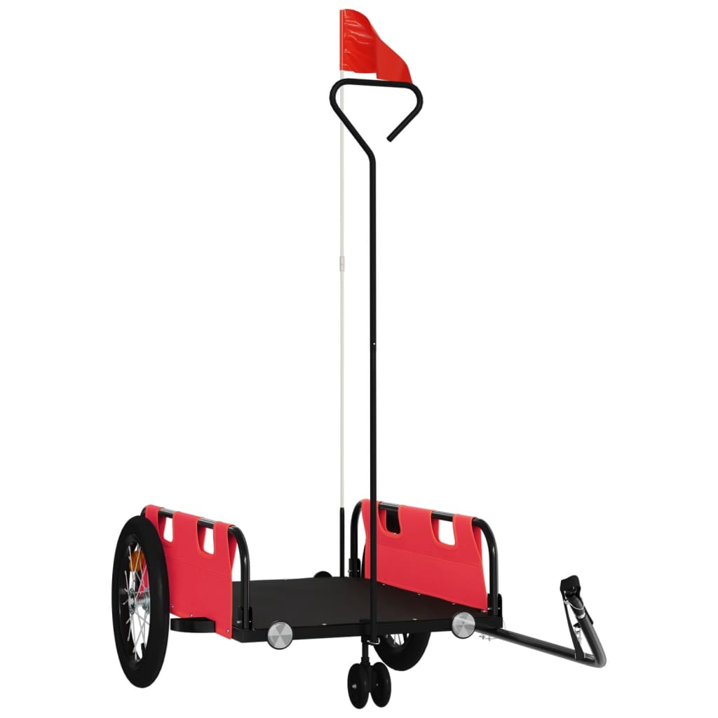 Rimorchio da Bici Rosso Oxford e Ferro | homemem39