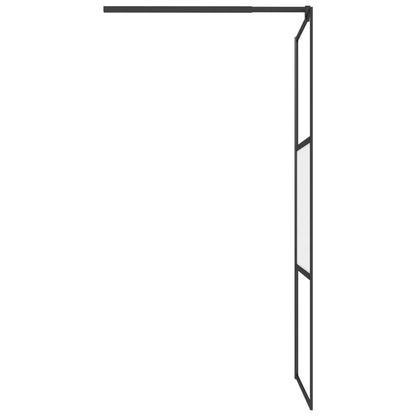 Parete Doccia Walk in Mensola Nera 80x195cm Vetro ESG Alluminio