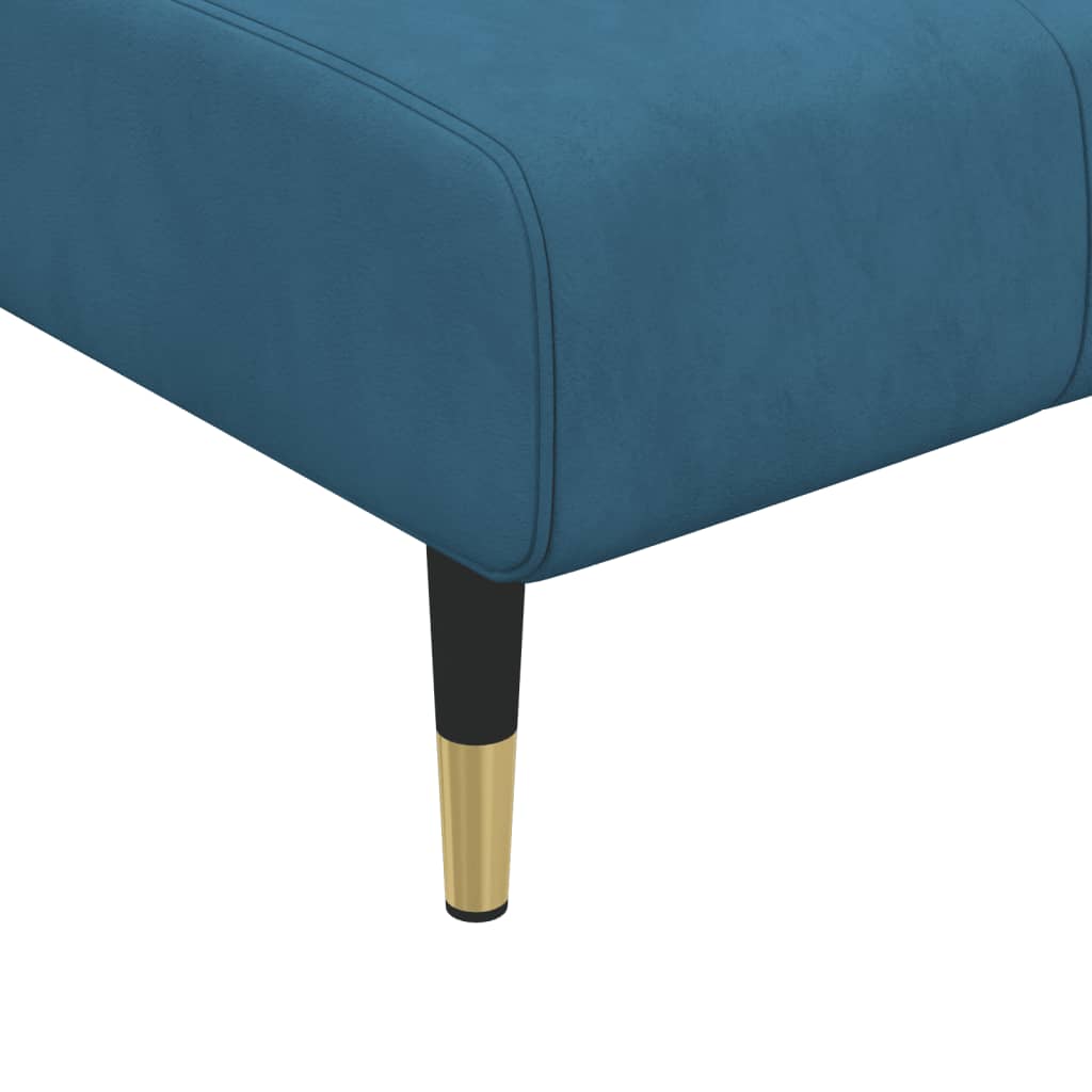 Divano Letto a L Blu 275x140x70 cm in Velluto - homemem39