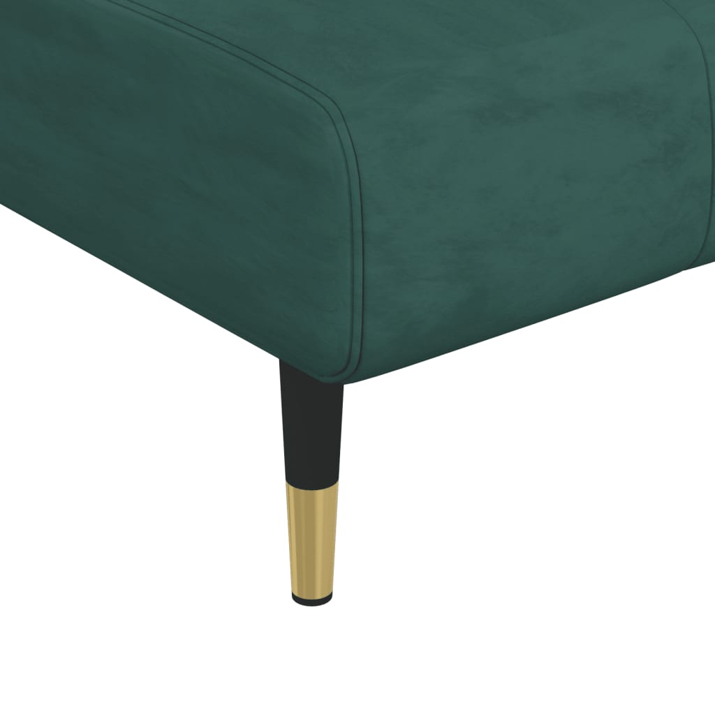 Divano Letto a L Verde Scuro 275x140x70 cm in Velluto