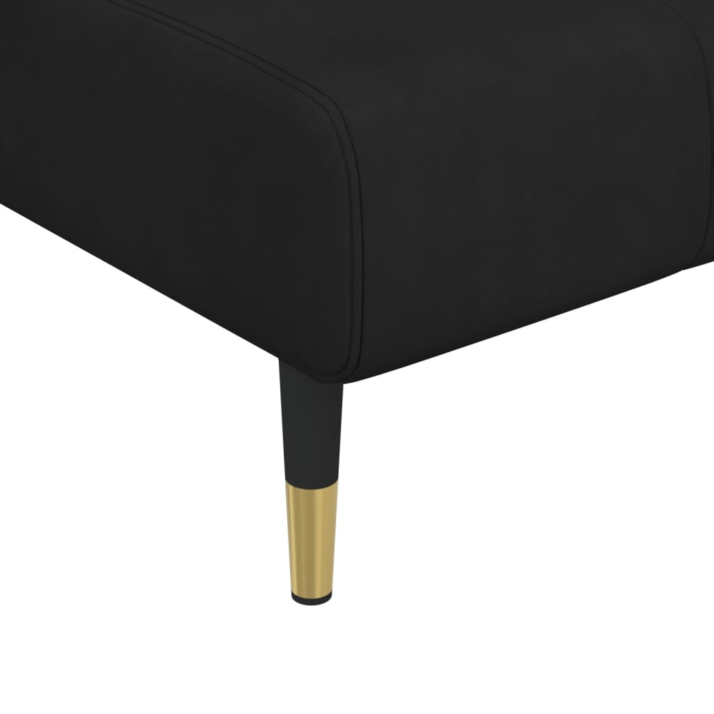 Divano Letto a L Nero 275x140x70 cm in Velluto - homemem39