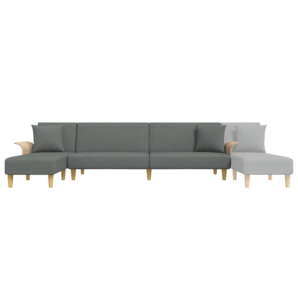 Divano Letto a L Grigio Scuro 279x140x70 cm in Tessuto - homemem39