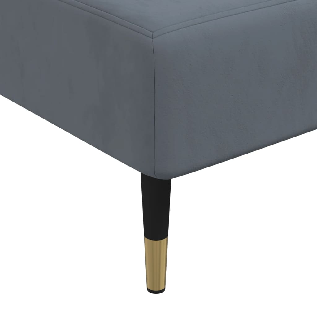 Divano Letto a L Grigio Scuro 279x140x70 cm in Velluto | homemem39
