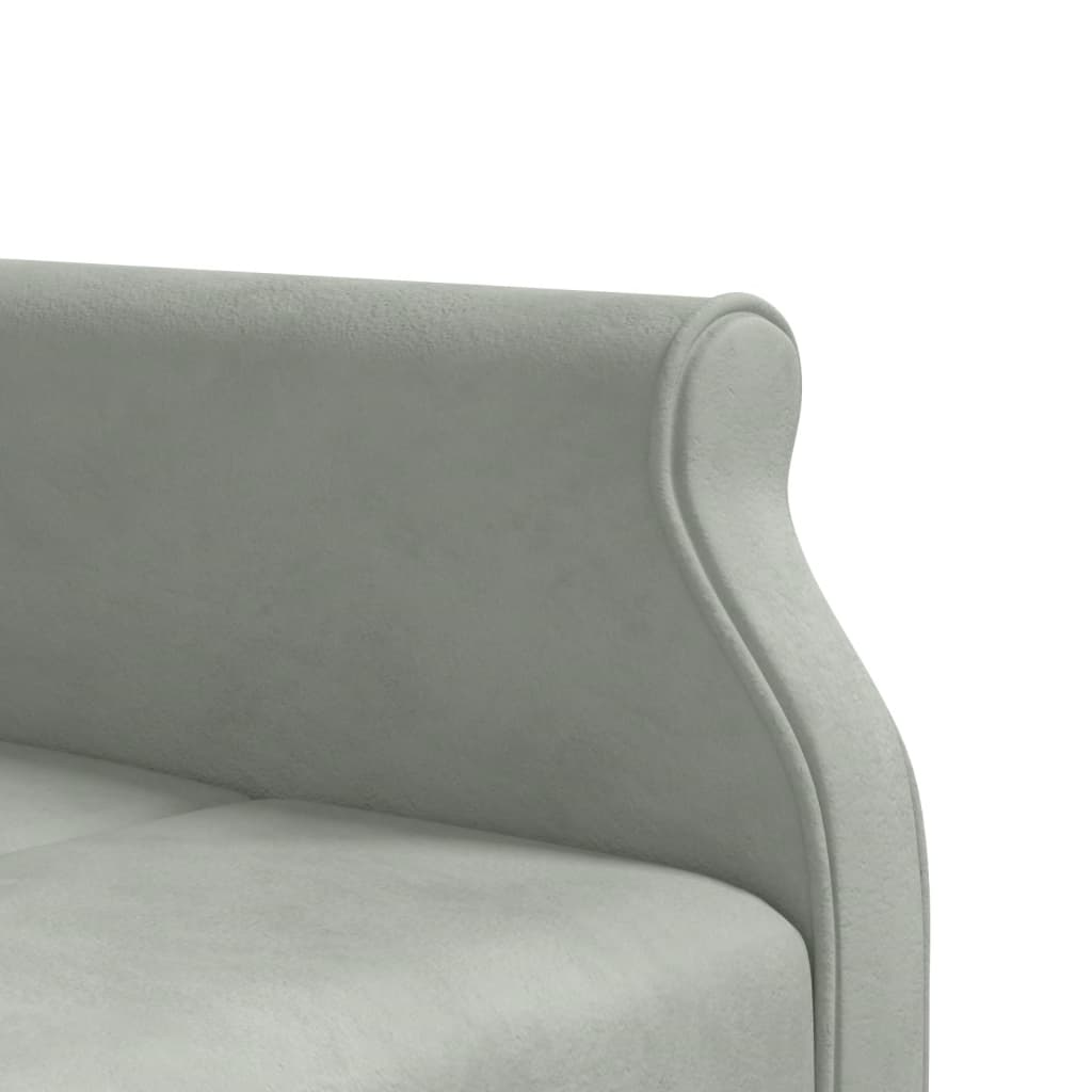 Divano Letto a L Grigio Chiaro 271x140x70 cm in Velluto - homemem39