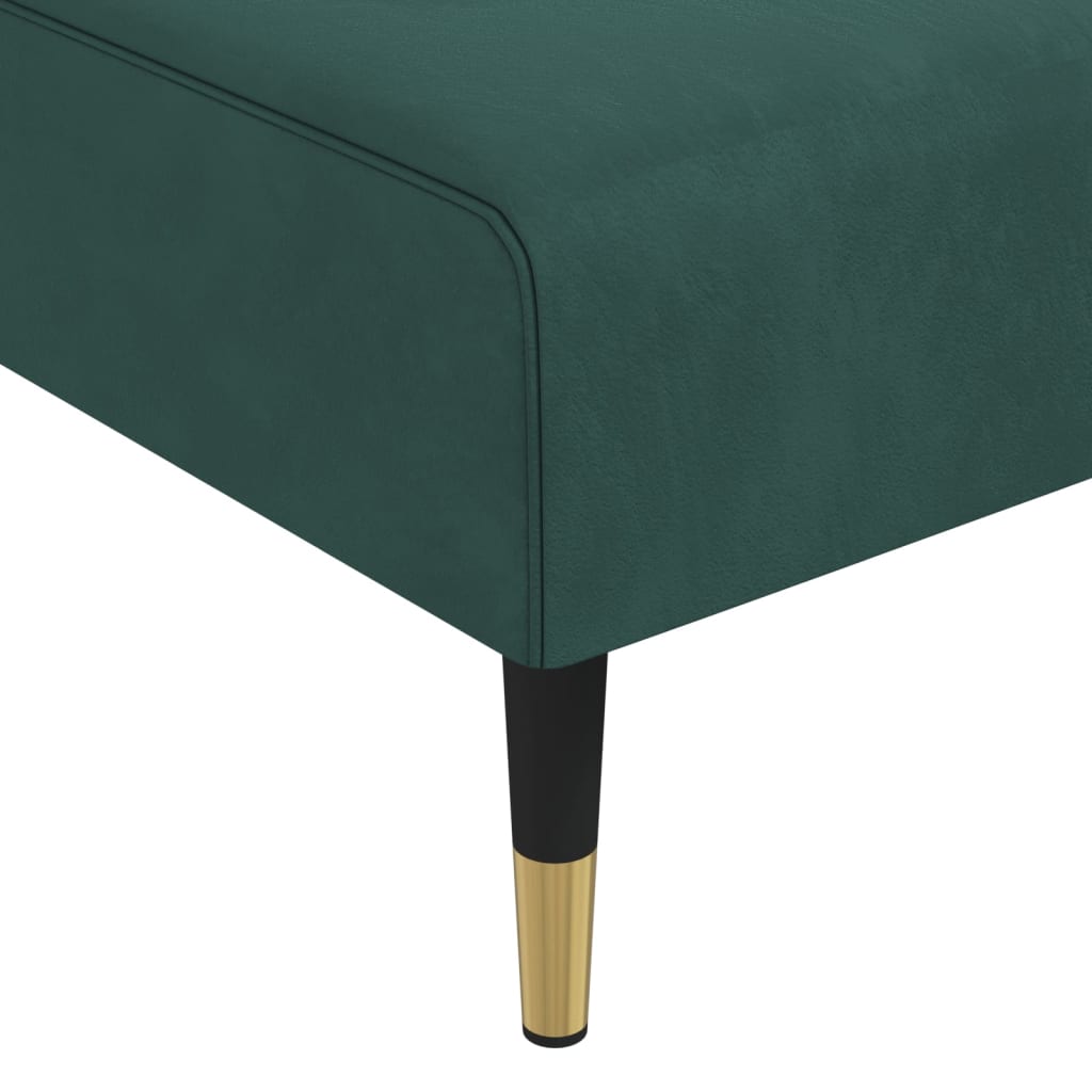 Divano Letto a L Verde Scuro 271x140x70 cm in Velluto