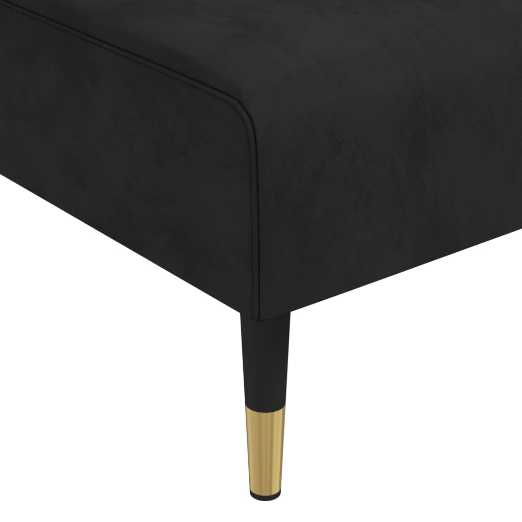 Divano Letto a L Nero 271x140x70 cm in Velluto